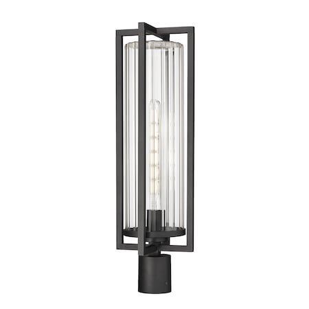 Z-Lite Aura 1 Light Outdoor Post Mount Fixture, 8in. W x 25.75in. H, Black 5013PHBR-BK